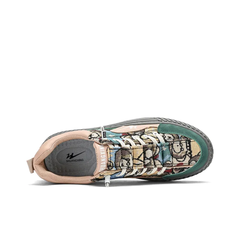 Binary Low Top Skateboard Shoes Men's Green-3