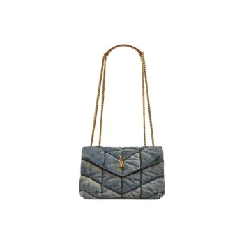 SAINT LAURENT Denim Portable Crossbody Bag Shoulder Bag Women's Denim Blue