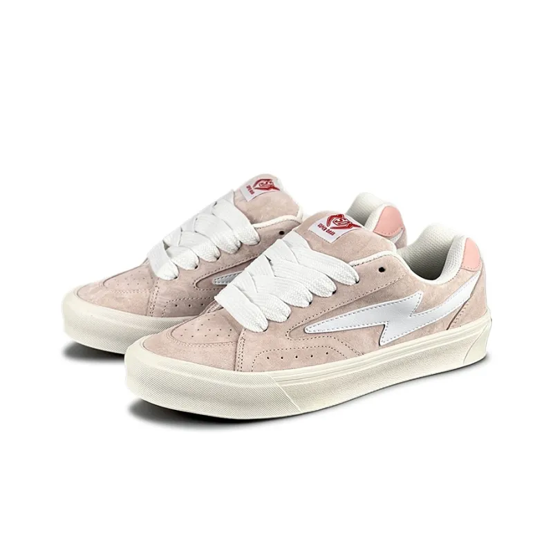 LuzaoT SUPER DRAG Anti Slip Wear Resistant Low Top Skateboard Shoes Women's Light Pink-2