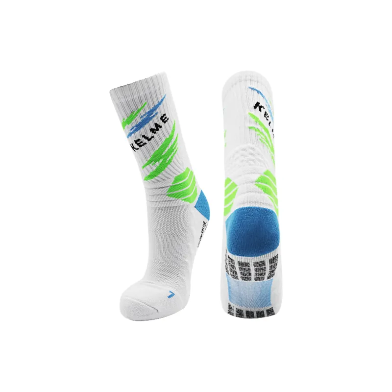 KELME Basketball Socks Unisex 3 Pack Black, White Blue, White Gray, White Green-31