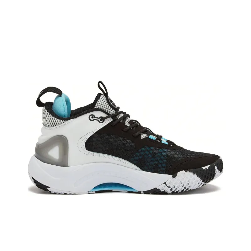 AND1 Scope Cushioning Anti-Slip And Wear-Resistant Support Mid-Top Basketball Shoes Unisex Black White-1