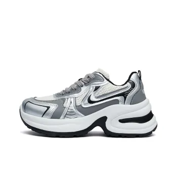 MEXICAN Anti Slip Wear Resistant Low Top Chunky Sneakers Women's Silver