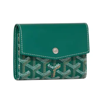 GOYARD Canvas With Calfskin Wallet Unisex Green
