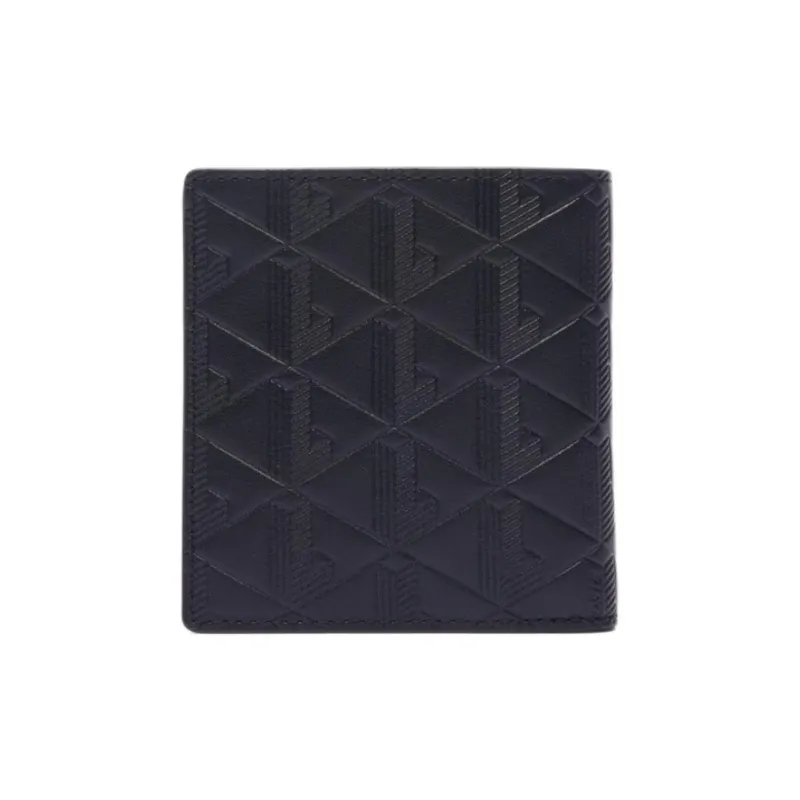 LACOSTE Split Cow Leather Wallet Men's Black-1