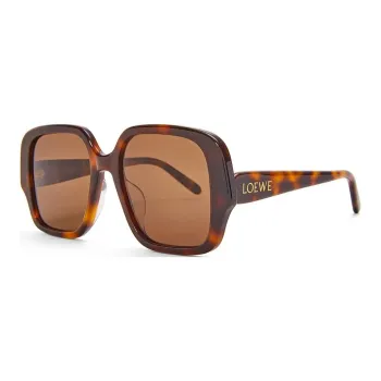 LOEWE Acetate Irregular Shape Sunglasses Women's Brown