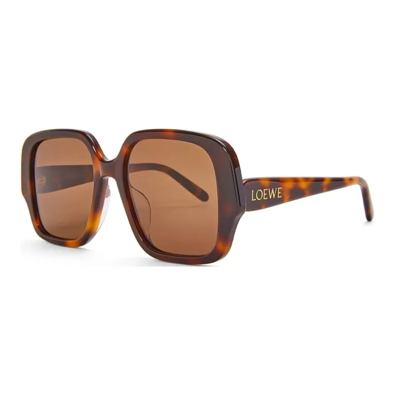 LOEWE Acetate Irregular Shape Sunglasses Women's Brown-0