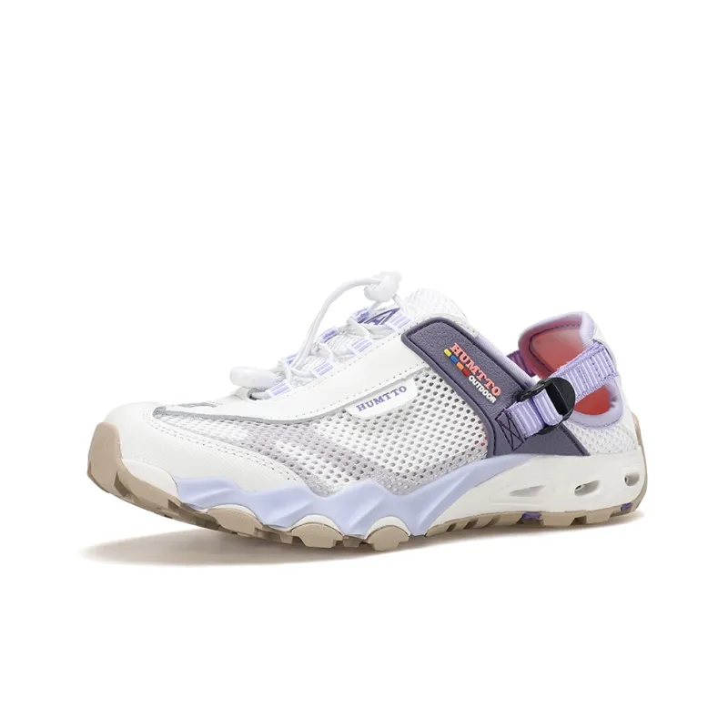 HUMTTO River Trekking Shoes Women's Ivory White With Light Purple-1