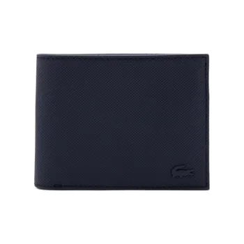 LACOSTE Polyurethane Bonded Recycled Canvas Wallet Regular Men's Blue