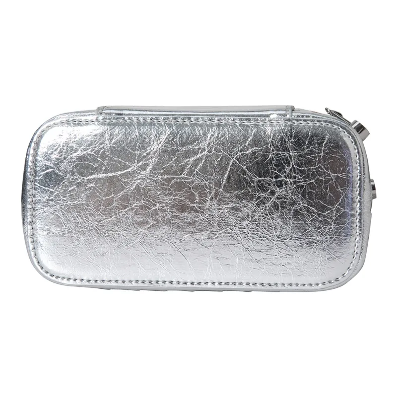 Moran & Karly Cow Leather One Shoulder Handbags Regular Women's Space Silver-4