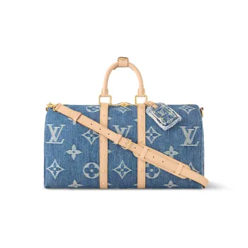 LOUIS VUITTON Keepall Bandouliere 45 Monogram Denim Blue