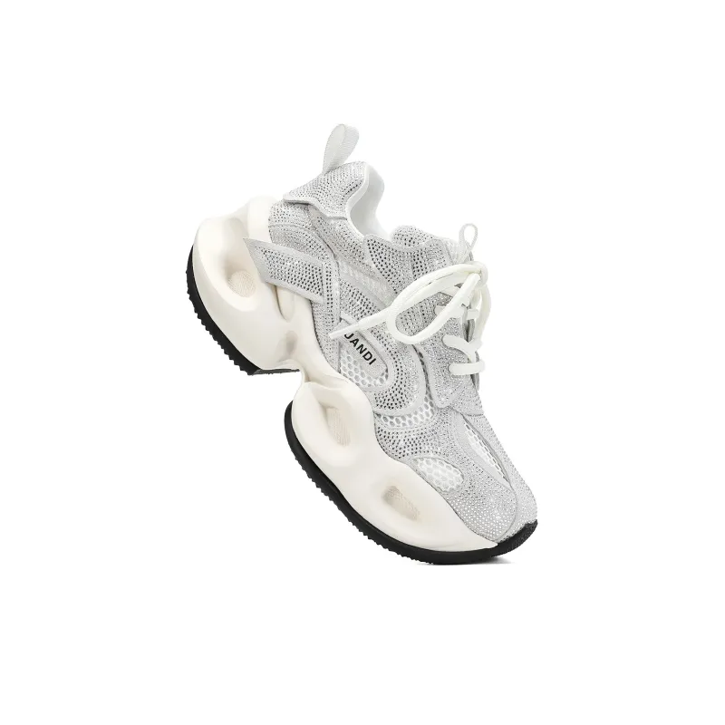 UanDi Cushioning Anti-Slip Wear-Resistant Breathable Height Increasing Low-Top Chunky Sneakers Women's-3