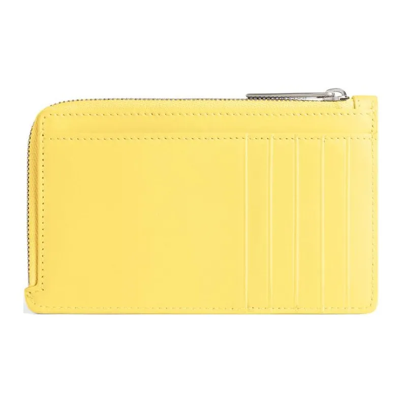 Balenciaga Smooth Calf Leather Wallet Coin Purse Card Holder Women's Yellow-1