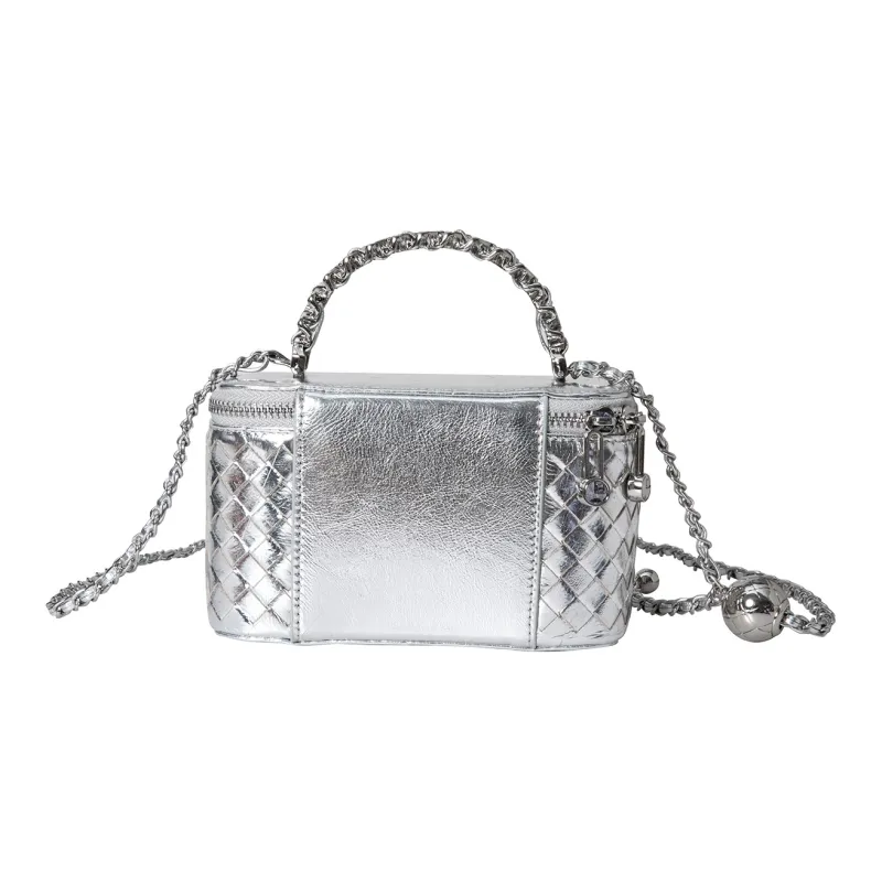 Moran & Karly Cow Leather One Shoulder Handbags Regular Women's Space Silver-3