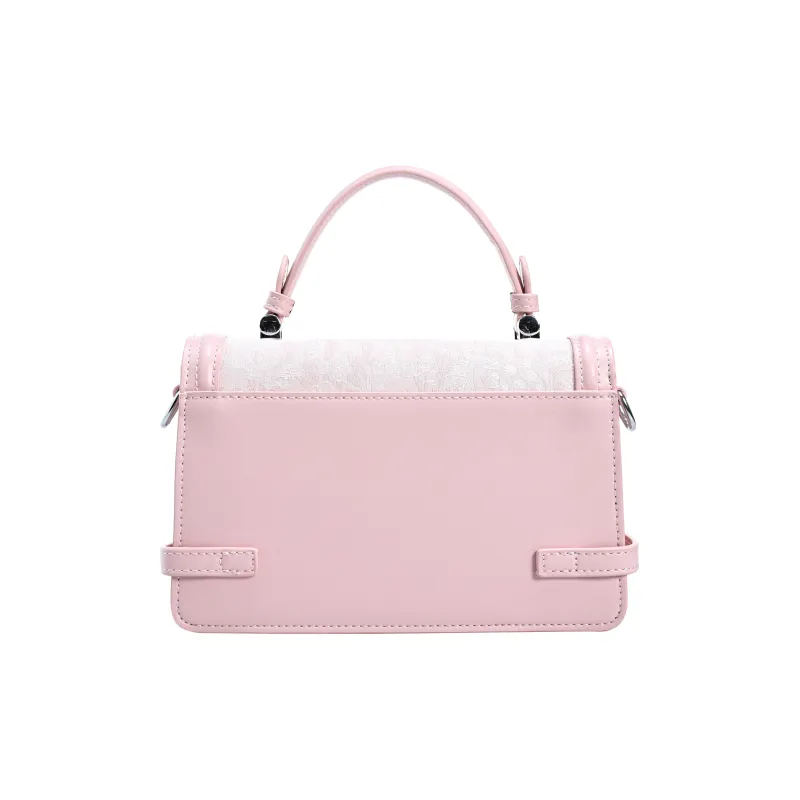 ZAVC Cow Leather, Textile Handbag Women's Pink/Gray-3