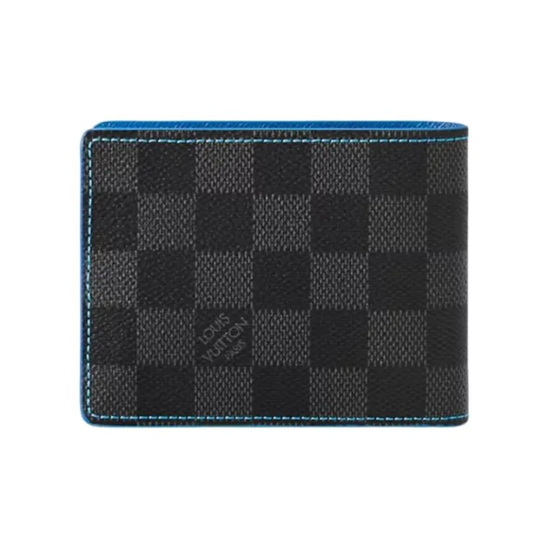 LOUIS VUITTON Slender Wallet Damier Graphite Blue-6
