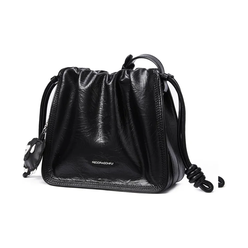 RED DRAGONFLY PU Leather Shoulder Bag Crossbody Bag Regular Women's Brown/Black-7
