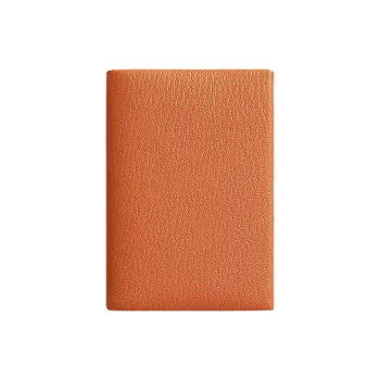 HERMES Calvi Duo Chevre Mysore Goatskin Card Holder Mini Women's 93 Orange Hermes Orange & Orange