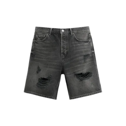 ZARA Denim Shorts Men Black