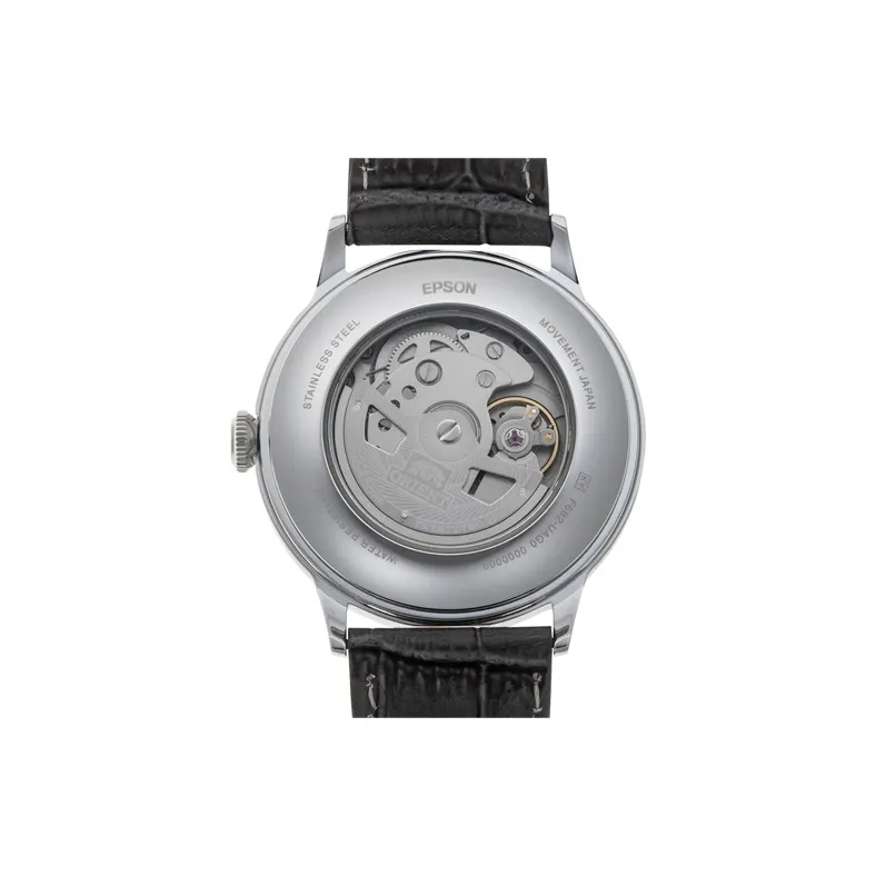 ORIENT Manual Mechanical Movement Leather Strap Watch 40.5mm Men's Watches Gray Dial-3