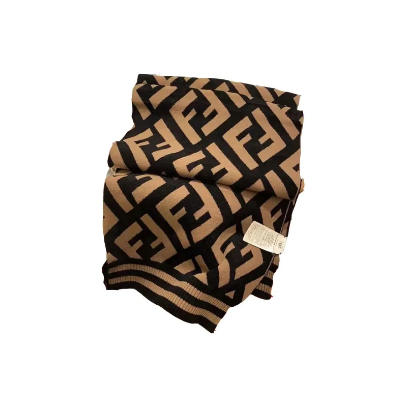 FENDI Knit Scarves Unisex Brown-1