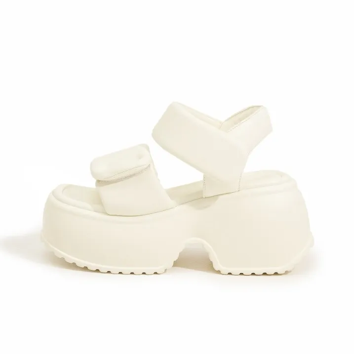 Milan Love Song Strap Sandals 7cm Women's Black-4