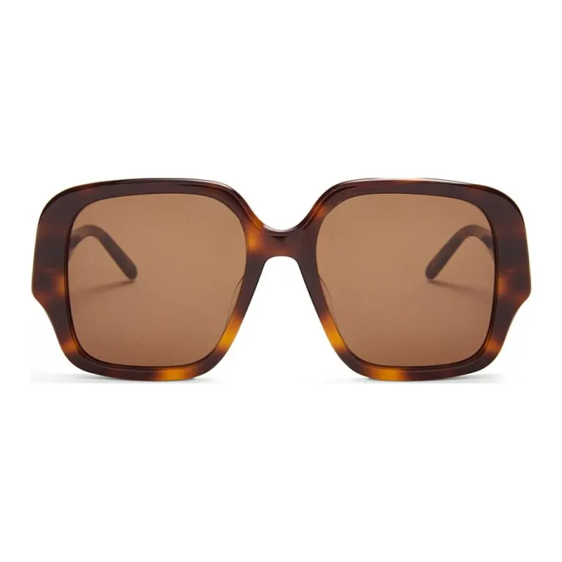 LOEWE Acetate Irregular Shape Sunglasses Women's Brown-1