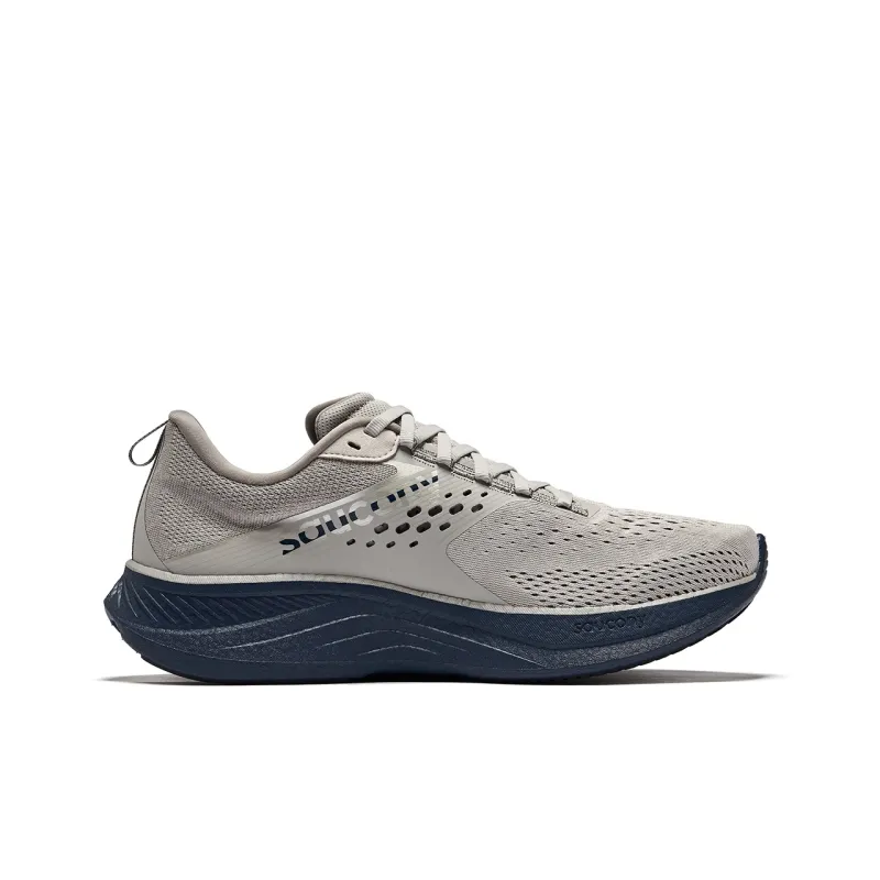 Saucony RIDE 17 Cushioning Low Top Running Shoes Men's Light Gray-1
