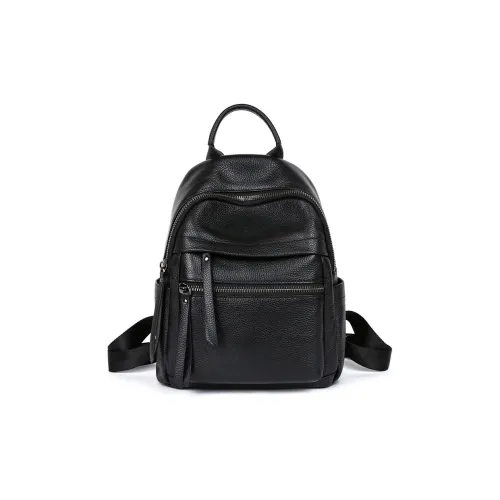 Kevin Cohen Synthetic Leather With Cow Leather Backpack Regular Women's Black