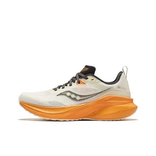 Saucony MARSHAL Slip Resistant Breathable Lightweight Low Top Running Shoes Men's Beige Orange