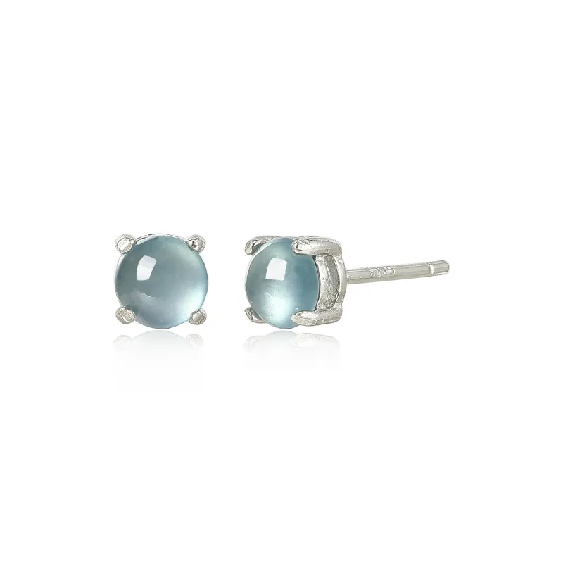 Cuiya Golden Building Ice Glutinous Jadeite Stud Earrings Unisex-3