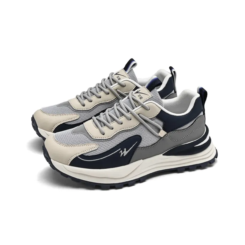 Binary Low Top Running Shoes Men's Gray Blue-2