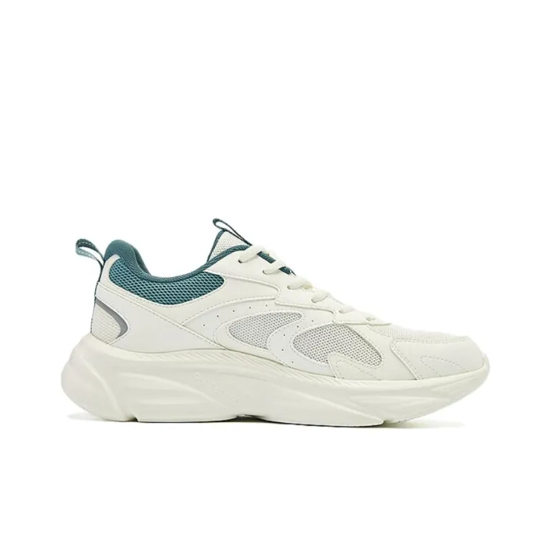 QIAODAN Cushioning, Wear Resistant Low Top Running Shoes Men's White Cyan-1