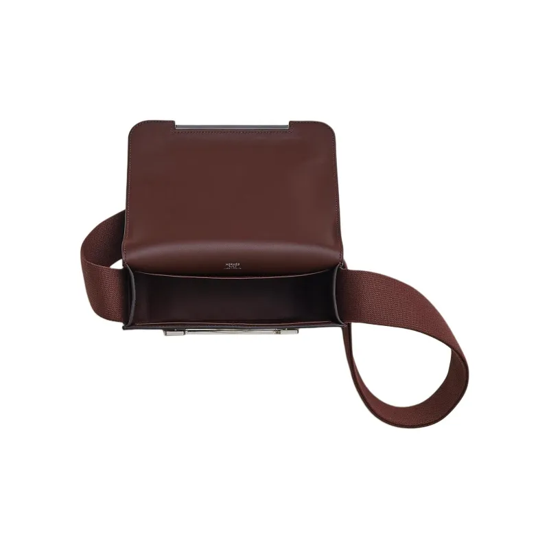 HERMES Geta Mysore Goat Skin Wooden Sandal Bag Crossbody Bag Shoulder Bag Women's Saddle Red-2