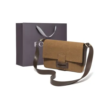 FOXER Synthetic Leather Versatile Commute Shoulder Bag Women's Maillard Style Brown/Earthy Yellow