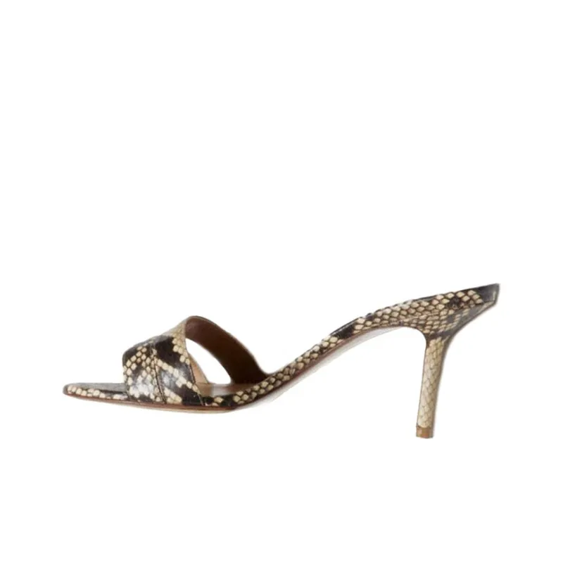 FRANCESCO RUSSO Slide Slippers 7.5cm Women's Tan-0