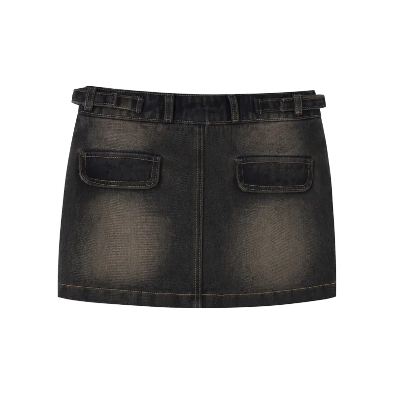 FPMZ Denim Short Skirts Women's Black Blue-1