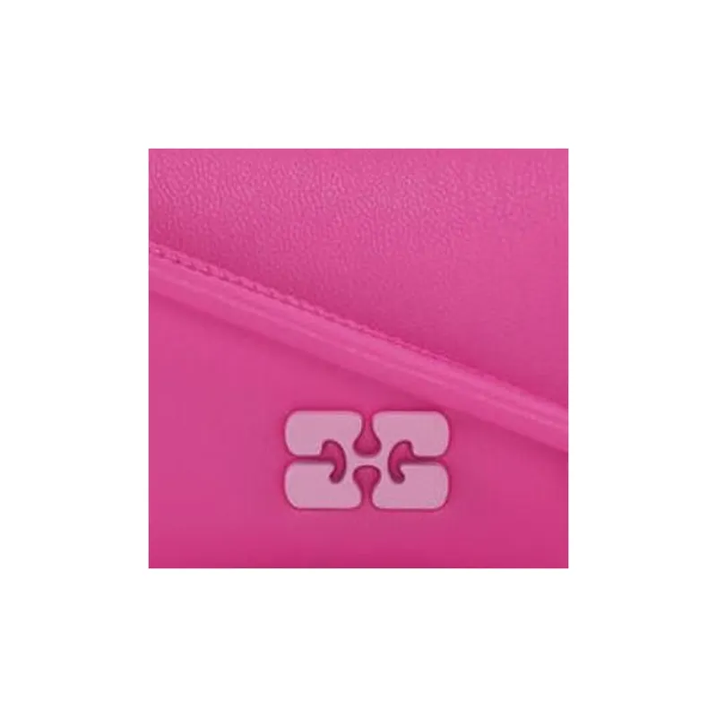GANNI Patchwork Recycled Leather Shoulder Bag Crossbody Bag Wallet Women's Pink-2
