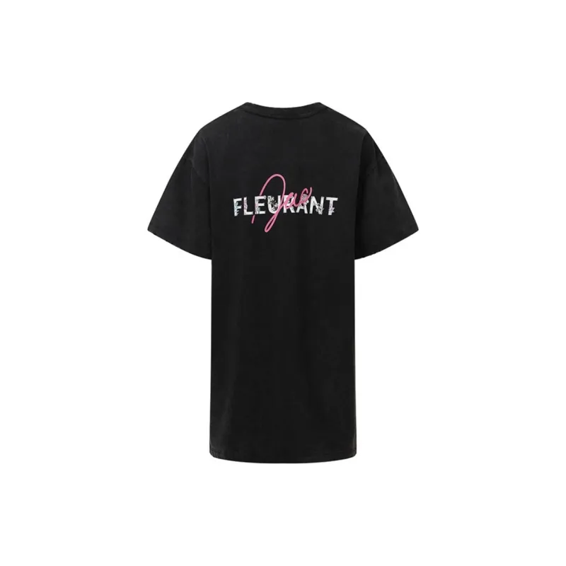 JAC FLEURANT Drop Shoulder Sleeve T Shirt Women's Black-1