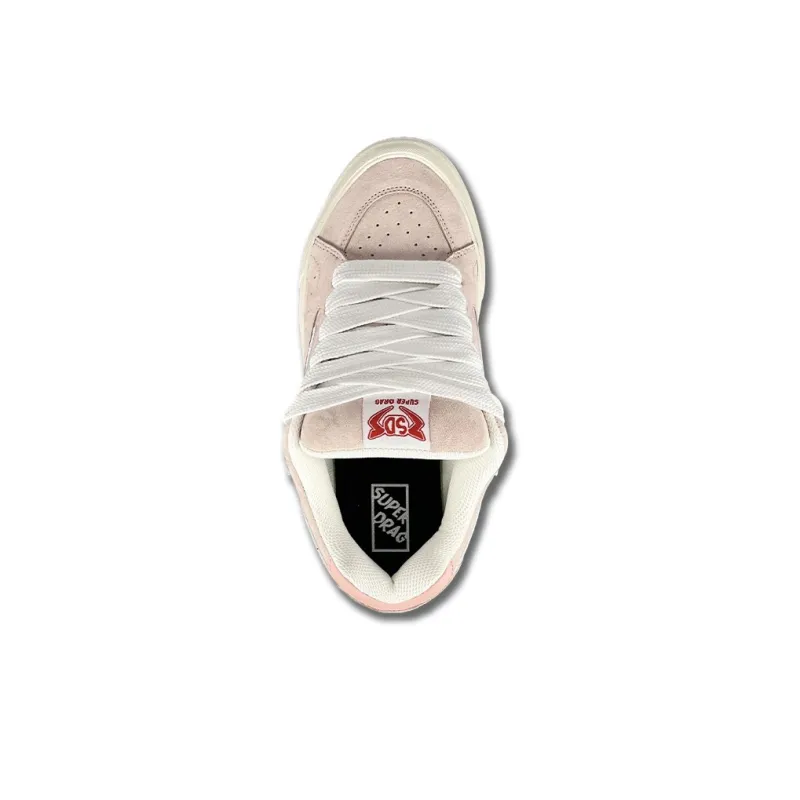 LuzaoT SUPER DRAG Anti Slip Wear Resistant Low Top Skateboard Shoes Women's Light Pink-3
