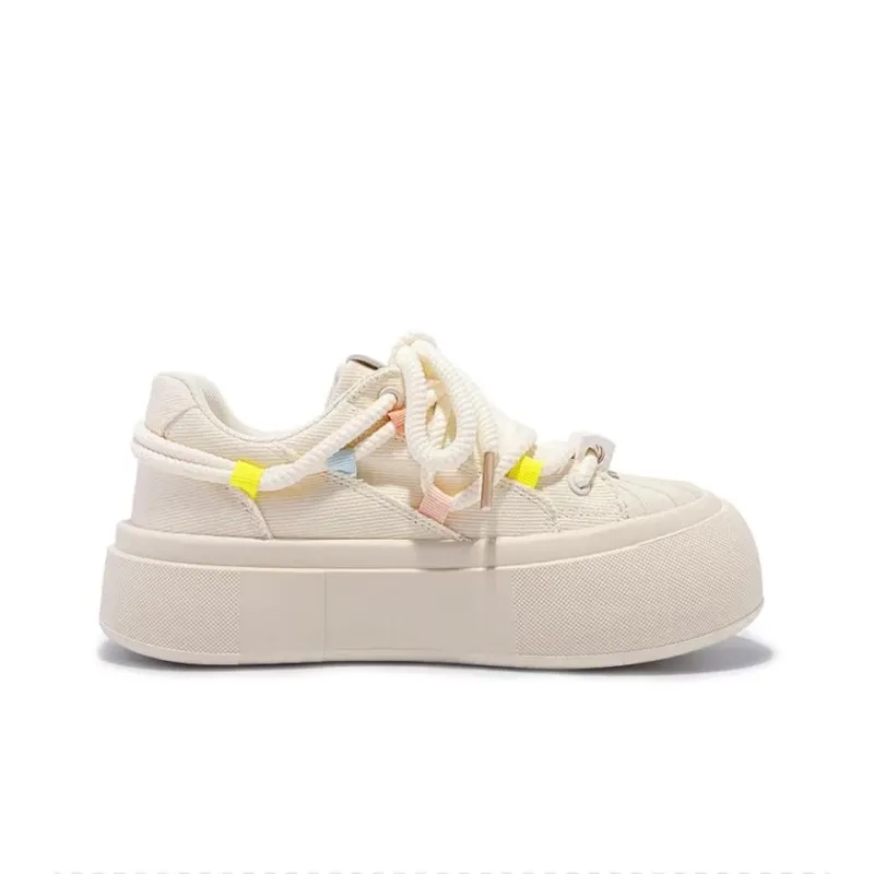 LXVB Low-Top Skateboard Shoes Women's Ecru-2
