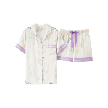 The Story Of The Flower Season Pajama Set Women's White