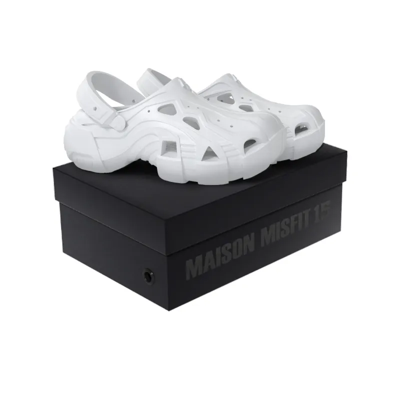 MAISON MISFIT 15 Gold Mask Clogs Unisex Shell White-5