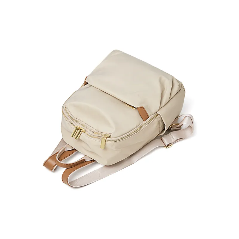 Marino Orlandi Textile, Synthetic Leather Backpack Regular Women's Coffee/Apricot-9