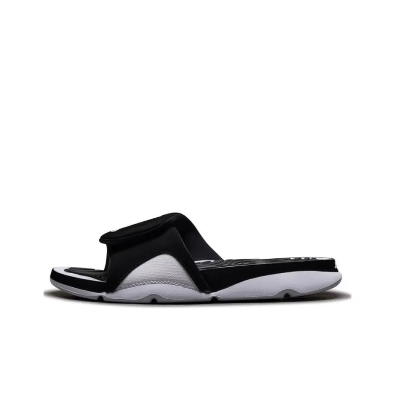 Jordan Hydro Slip Resistant Abrasion Resistant Slide Slippers Men's Black White-0