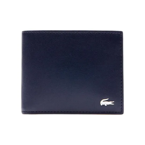 LACOSTE Leather Wallet Regular Men's Blue