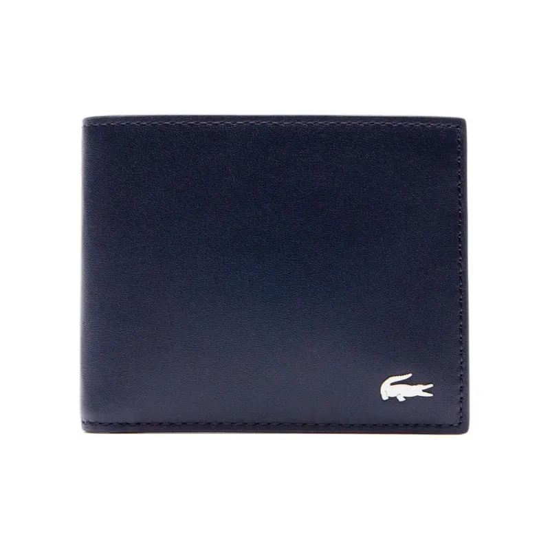 LACOSTE Leather Wallet Regular Men's Blue-0