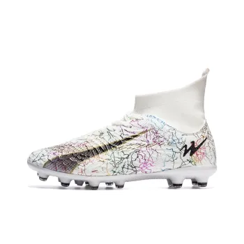DOUBLE STAR 88 FG Rubber Long Studs Soft Ground Breathable And Lightweight Soccer Shoes Unisex White Gold
