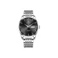 Stainless Steel Case Black Dial Steel Band