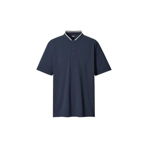 UNIQLO Polo Shirts Men Navy Blue