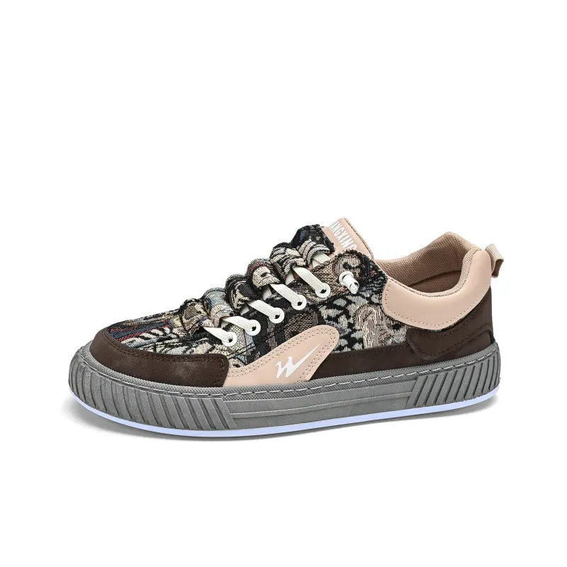 Binary Low Top Skateboard Shoes Men's Brown-1